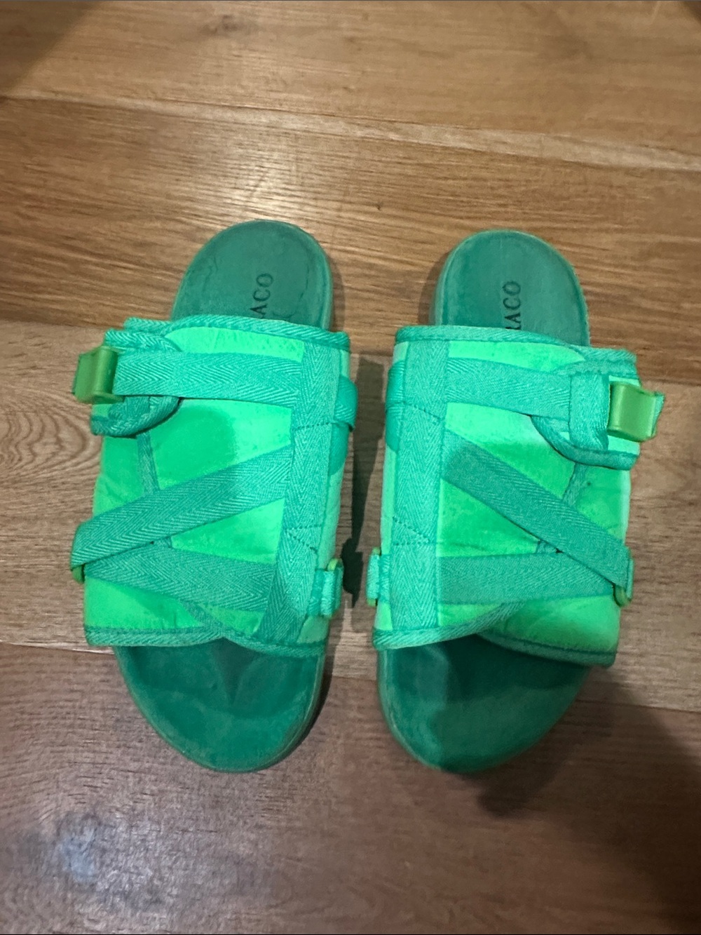 Men’s Draco Bright Green Adjustable Slide Sandals